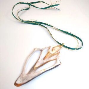 Seashell Conch Slice Glitter Sealed Gift Tag Handmade